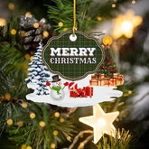 Clan Bisset "Merry Christmas" Tartan Acrylic Ornament WD44 Bisset Tartan Tartan Christmas